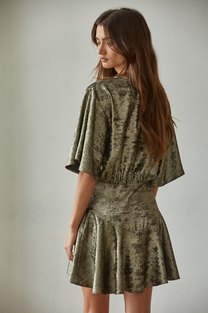 Golden Glow Mini Dress | Bronze