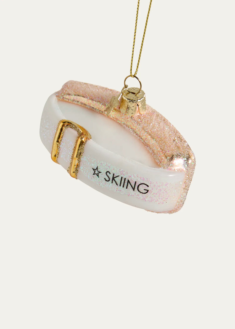 Ski Goggles Ornament | Hand Painted | Mouth Blown Glass