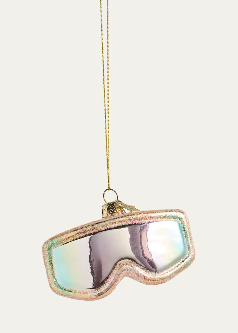 Ski Goggles Ornament | Hand Painted | Mouth Blown Glass
