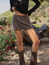Canyon Washed Twill Mini Skort | Brown