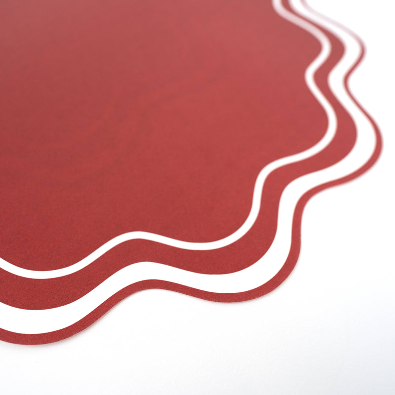Ruby Ripple Paper Placemats | Pack of 12 | Deep Vibrant Red