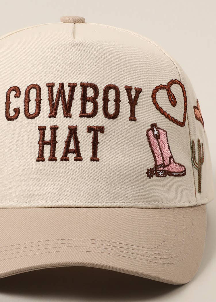 Cowboy Hat Trucker Hat | Beige