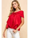 Playful Present Off-Shoulder Top | Red