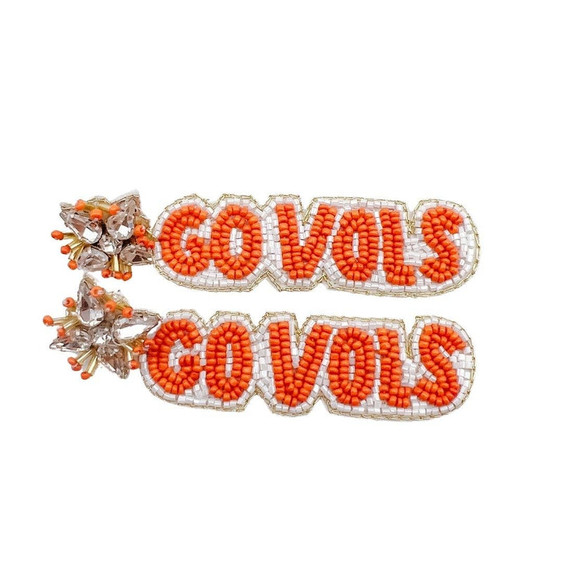 GO VOLS Earrings | Orange & White