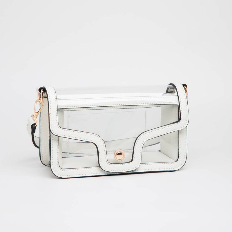 Rock the Stadium Clear Envelope Shoulder Bag | White