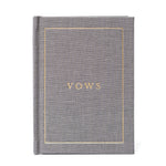 Wedding Vow Books with Gold Foil Linen | White and Gray