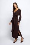 Mocha Twist Midi Dress | Brown