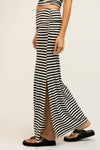 Victory Stripe Maxi Skirt | Black & White