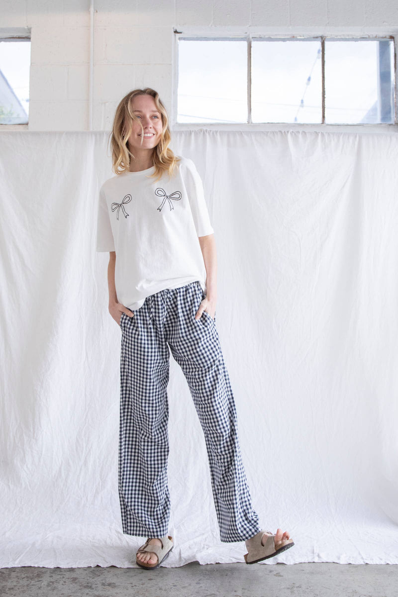 Sideline Gingham Pants | Navy