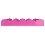 Lacquered Scalloped Tray with Handles | Fuchsia