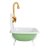 Metal Sink Soap Dish with Faucet | Green, White, Gold