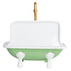 Metal Sink Soap Dish with Faucet | Green, White, Gold