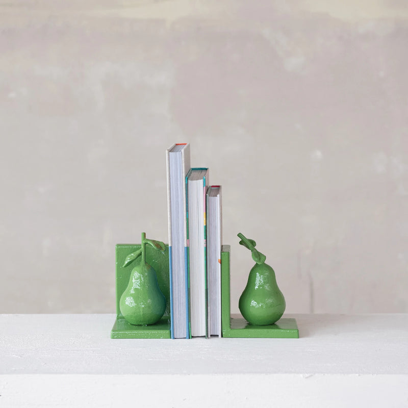 Perfect Pear Bookends | Green | Set of 2