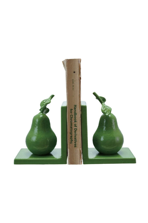 Perfect Pear Bookends | Green | Set of 2