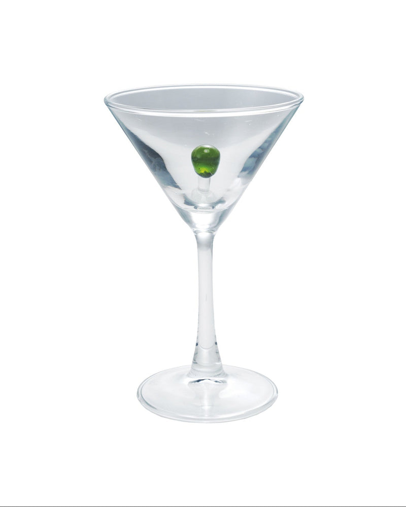 6 oz. Stemmed Martini Glass with Hand-Blown Olive Inside