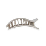 TELETIES - Silver Flames Flat Round Hair Clip