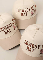 Cowboy Hat Trucker Hat | Beige
