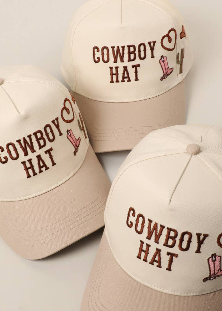 Cowboy Hat Trucker Hat | Beige