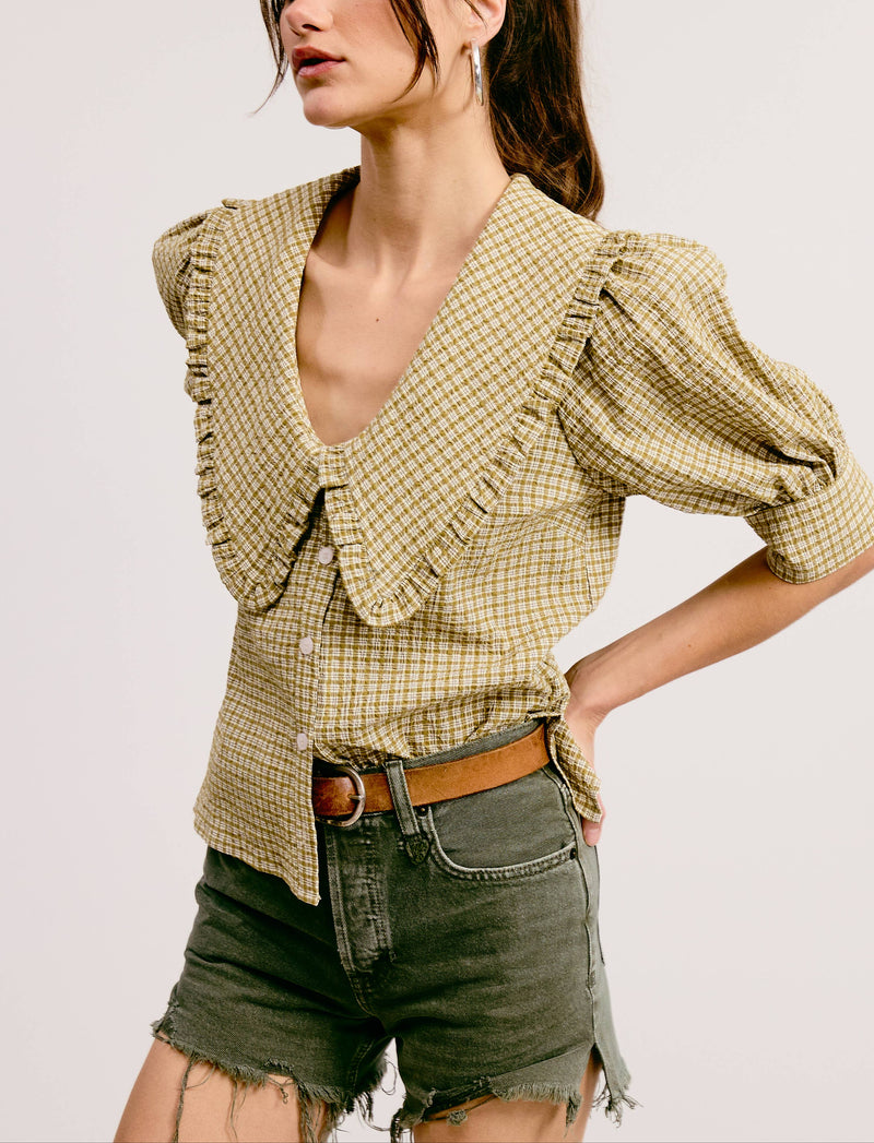 Playful Plaid Blouse | Basil