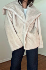 Furry Affair Oversized Faux Fur Jacket | Cream