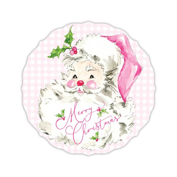 Handpainted Pink Santa Posh Die-Cut Placemat by RosanneBeck