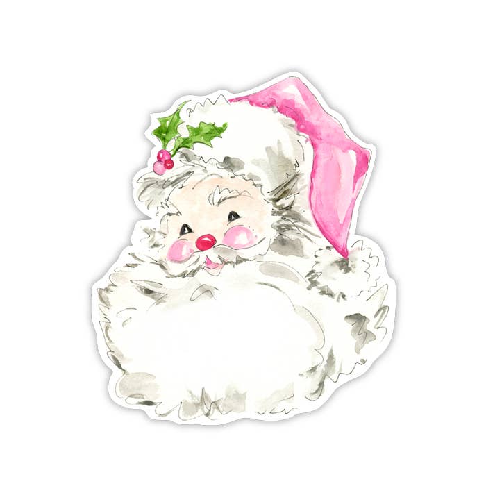 Handpainted Pink Santa Die-Cut Accents by Rosanne Beck