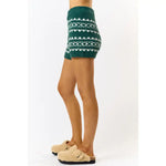 Alpine Print Teddy Shorts | Hunter Green