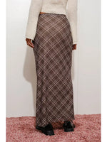 Plaid Perfection Maxi Skirt | Brown