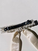 Pearl Embellished Hair Bow Barrette | Hand-Stitched