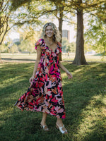 Autumn Sunset Floral Maxi Dress