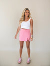 Casual High Rise Skort - Pink Punch