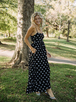 Polka Dot Maxi Dress | Black