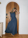 Afina One-Shoulder Ruched Maxi Dress | Navy