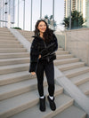 Catch My Drift Puffer Jacket - Black
