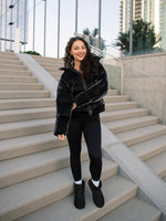 Catch My Drift Puffer Jacket - Black