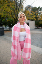 Perfect Pink Checkered Scarf