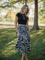 Sahara Sands Midi Skirt | Black and Cream