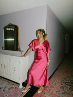 Moonlit Satin Maxi Dress | Hot Pink