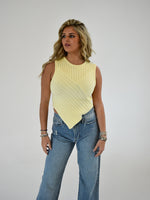 Seeing Sunshine Sleeveless Scarf Hem Sweater | Yellow