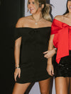 Package Deal Off Shoulder Mini Dress | Black