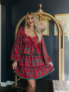 Christmas Plaid Tiered Dress | Red