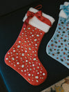 Brianna Cannon Bejeweled Velvet Christmas Stocking with Bow | Berry