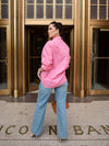 Lana Rhinestone Button Up Top - Pink