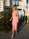 Hut Lagoon Knit Cutout Midi Dress - Pink