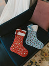 Brianna Cannon Bejeweled Velvet Christmas Stocking with Bow | Light Blue