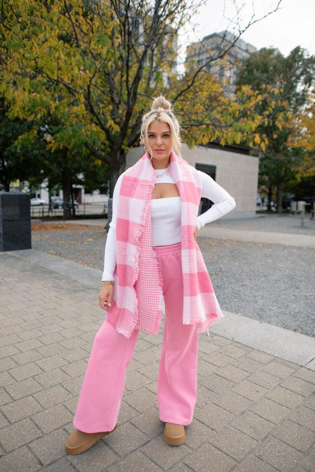 Perfect Pink Checkered Scarf