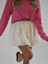 Whimsey Bubble Hem Mini Skirt | Cream