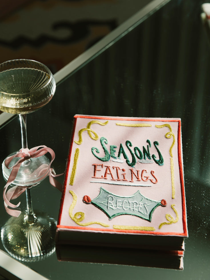 Season's Eatings | Embroidered Fabric Bound Recipe Book