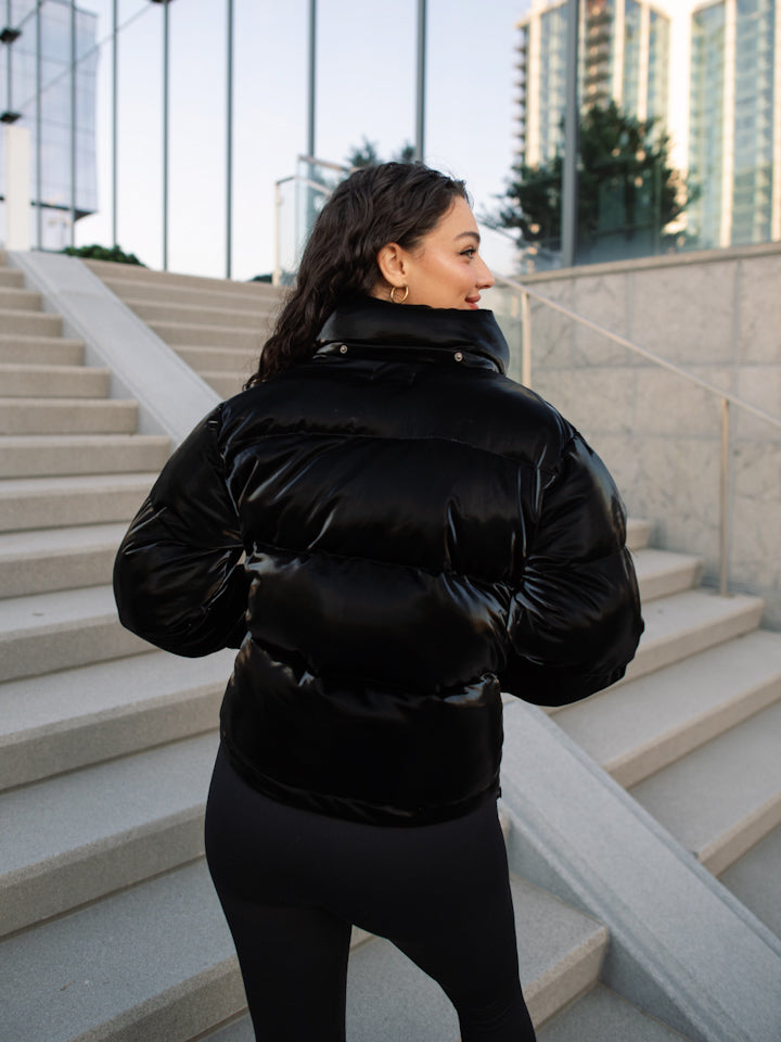 Catch My Drift Puffer Jacket - Black