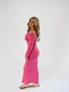 Soft Embrace Off-Shoulder Set | Hot Pink